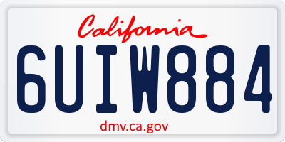 CA license plate 6UIW884