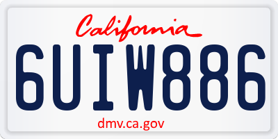 CA license plate 6UIW886