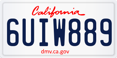 CA license plate 6UIW889