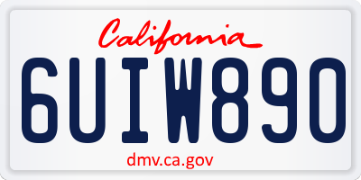 CA license plate 6UIW890