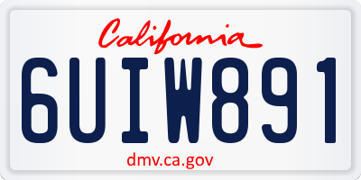 CA license plate 6UIW891
