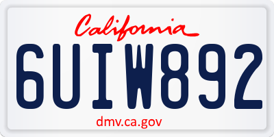 CA license plate 6UIW892