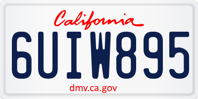 CA license plate 6UIW895