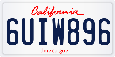 CA license plate 6UIW896