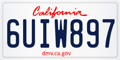 CA license plate 6UIW897
