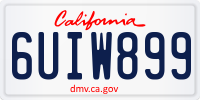 CA license plate 6UIW899