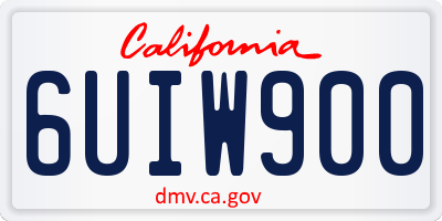 CA license plate 6UIW900