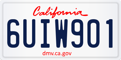 CA license plate 6UIW901