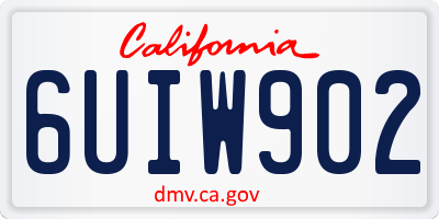 CA license plate 6UIW902