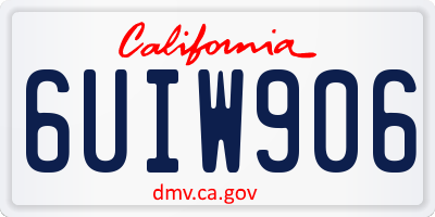 CA license plate 6UIW906