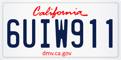 CA license plate 6UIW911