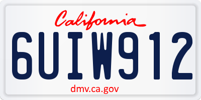 CA license plate 6UIW912