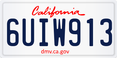 CA license plate 6UIW913