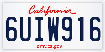 CA license plate 6UIW916