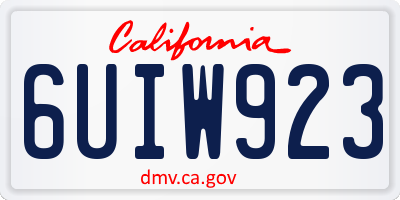 CA license plate 6UIW923
