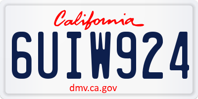 CA license plate 6UIW924