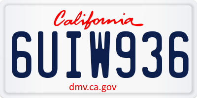 CA license plate 6UIW936