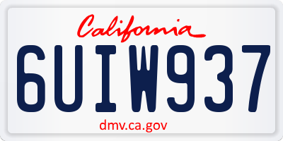 CA license plate 6UIW937