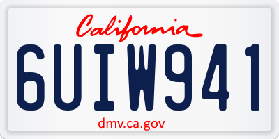 CA license plate 6UIW941