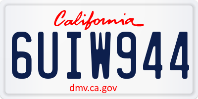 CA license plate 6UIW944