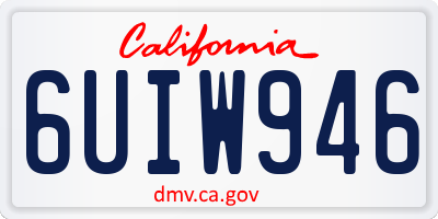 CA license plate 6UIW946