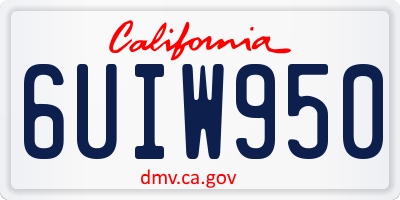 CA license plate 6UIW950