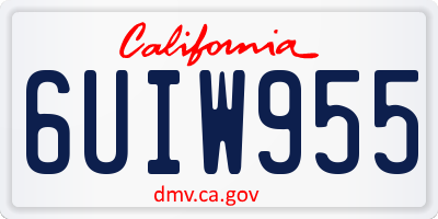 CA license plate 6UIW955