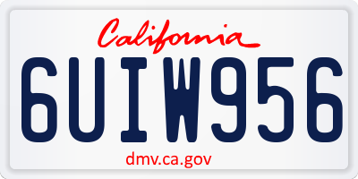 CA license plate 6UIW956