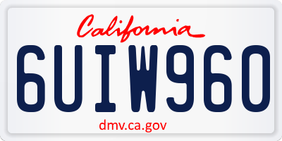 CA license plate 6UIW960