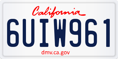 CA license plate 6UIW961