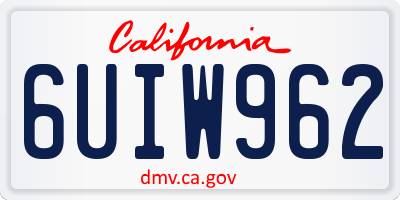 CA license plate 6UIW962
