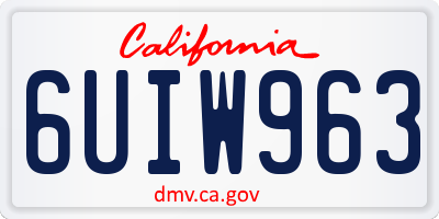 CA license plate 6UIW963