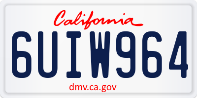 CA license plate 6UIW964