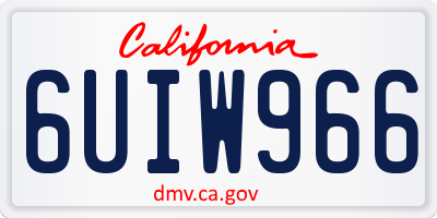 CA license plate 6UIW966