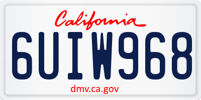 CA license plate 6UIW968