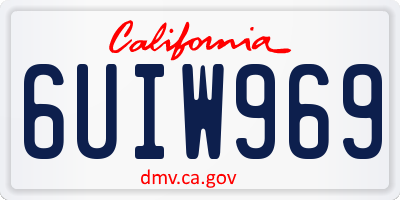 CA license plate 6UIW969