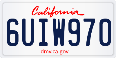 CA license plate 6UIW970
