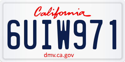 CA license plate 6UIW971