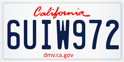 CA license plate 6UIW972