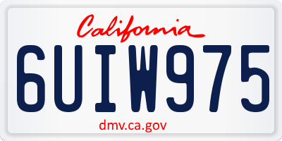 CA license plate 6UIW975