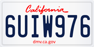 CA license plate 6UIW976