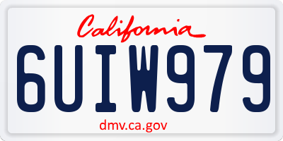 CA license plate 6UIW979