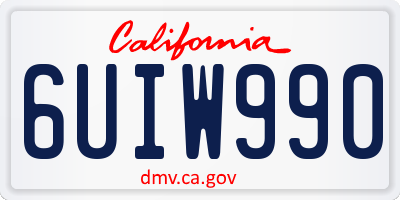 CA license plate 6UIW990
