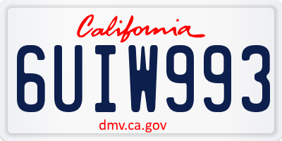 CA license plate 6UIW993