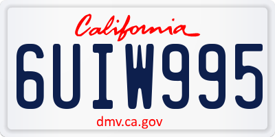 CA license plate 6UIW995