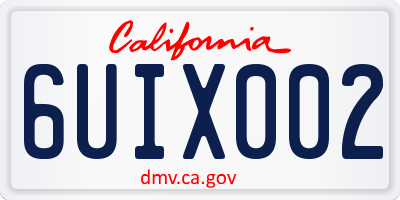 CA license plate 6UIX002