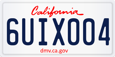 CA license plate 6UIX004