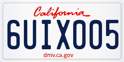 CA license plate 6UIX005