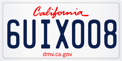 CA license plate 6UIX008