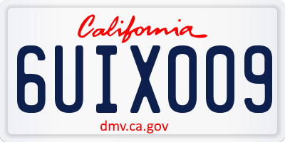CA license plate 6UIX009
